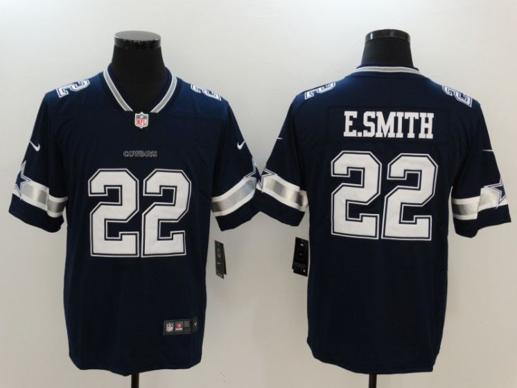 Men Dallas Cowboys #22 E.Smith Blue Nike Vapor Untouchable Limited NFL Jerseys